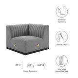 Conjure Channel Tufted Upholstered Fabric Left Corner Chair