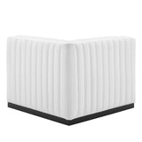 Conjure Channel Tufted Upholstered Fabric Left Corner Chair