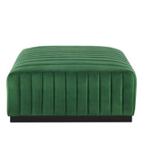 Conjure Channel Tufted Performance Velvet Ottoman