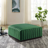 Conjure Channel Tufted Performance Velvet Ottoman