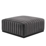 Conjure Channel Tufted Performance Velvet Ottoman