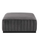 Conjure Channel Tufted Performance Velvet Ottoman