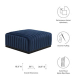 Conjure Channel Tufted Performance Velvet Ottoman