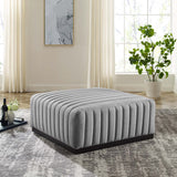 Conjure Channel Tufted Upholstered Fabric Ottoman