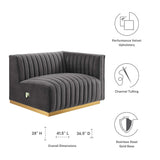 Conjure Channel Tufted Performance Velvet Right-Arm Chair