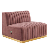 Conjure Channel Tufted Performance Velvet Armless Chair