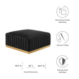 Conjure Channel Tufted Performance Velvet Ottoman