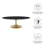 Lippa 48" Oval Artificial Marble Coffee Table