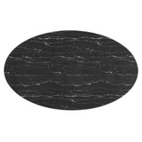 Lippa 78" Oval Artificial Marble Dining Table