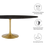 Lippa 78" Oval Artificial Marble Dining Table