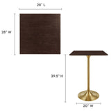 Lippa 28" Square Wood Grain Bar Table