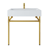 Redeem 32" Wall-Mount Gold Stainless Steel Bathroom Vanity