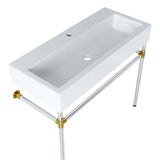 Redeem 40" Silver Stainless Steel Wall-Mount Bathroom Vanity