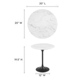 Lippa 20" Round Artificial Marble Side Table