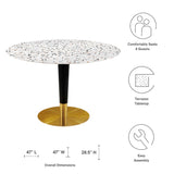 Zinque 47" Round Terrazzo Dining Table