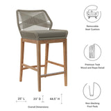 Wellspring Outdoor Patio Teak Wood Bar Stool