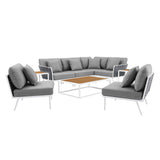 Stance 9 Piece Aluminum Outdoor Patio Aluminum Sectional Sofa Set