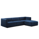 Conjure Channel Tufted Performance Velvet 4-Piece Sectional