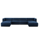 Conjure Channel Tufted Performance Velvet 6-Piece Sectional