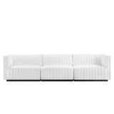 Conjure Channel Tufted Upholstered Fabric Sofa