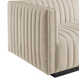 Conjure Channel Tufted Upholstered Fabric 4-Piece L-Shaped Sectional
