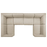 Conjure Channel Tufted Upholstered Fabric 6-Piece U-Shaped Sectional