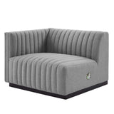 Conjure Channel Tufted Upholstered Fabric 5-Piece Sectional
