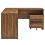 Render Wood Desk and File Cabinet Set