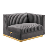 Sanguine Channel Tufted Performance Velvet 3-Seat Modular Sectional Sofa