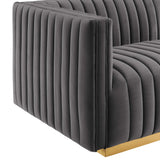 Conjure Channel Tufted Performance Velvet Sofa