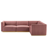 Conjure Channel Tufted Performance Velvet 4-Piece Sectional