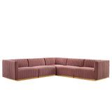Conjure Channel Tufted Performance Velvet 5-Piece Sectional