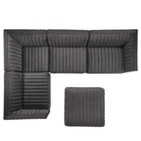 Conjure Channel Tufted Performance Velvet 5-Piece Sectional
