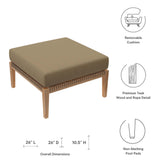 Clearwater Outdoor Patio Teak Wood Ottoman