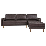 Valour 98" Leather Sectional Sofa