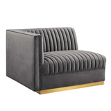 Sanguine Channel Tufted Performance Velvet Modular Sectional Sofa Left-Arm Chair