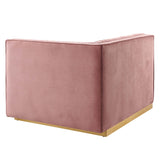 Sanguine Channel Tufted Performance Velvet Modular Sectional Sofa Right-Arm Chair