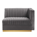 Sanguine Channel Tufted Performance Velvet Modular Sectional Sofa Right-Arm Chair