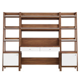 Bixby 3-Piece Wood Office Desk and Bookshelf