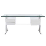 Sector 71" Glass Top Glass Office Desk