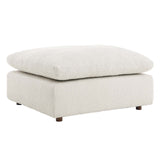 Commix Down Filled Overstuffed Boucle Fabric Ottoman