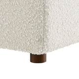 Commix Down Filled Overstuffed Boucle Fabric Ottoman