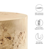 Cosmos 16" Round Burl Wood Side Table