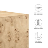 Cosmos 36" Square Burl Wood Coffee Table