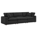 Commix Down Filled Overstuffed Boucle Fabric 3-Seater Sofa