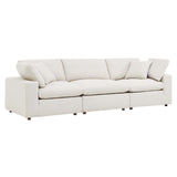 Commix Down Filled Overstuffed Boucle Fabric 3-Seater Sofa