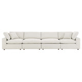 Commix Down Filled Overstuffed Boucle Fabric 4-Seater Sofa