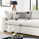 Commix Down Filled Overstuffed Boucle Fabric 4-Seater Sofa