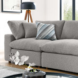 Commix Down Filled Overstuffed Boucle Fabric 4-Seater Sofa