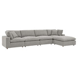 Commix Down Filled Overstuffed Boucle Fabric 5-Piece Sectional Sofa